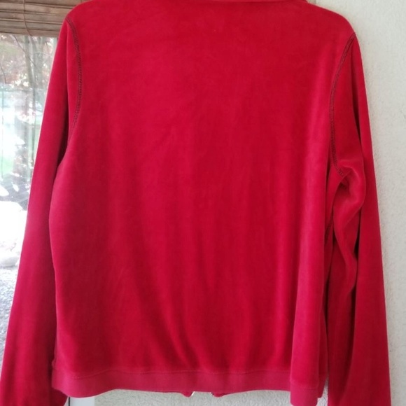 Tommy Hilfiger full zip velour red track jacket SZ XL - Picture 6 of 7